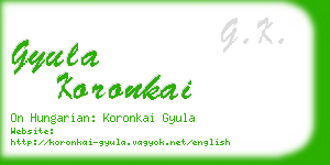 gyula koronkai business card